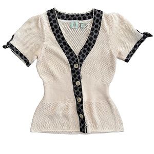 Anthropologie HWR Monogram Knit Cardigan